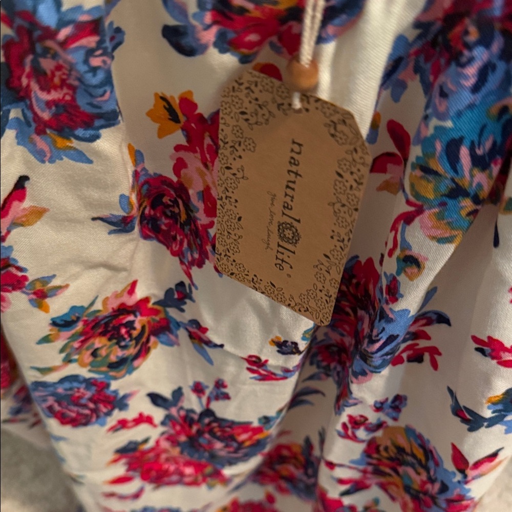 Natural Life Floral Dress with Pink and Blue Accents - Picture 3 of 5
